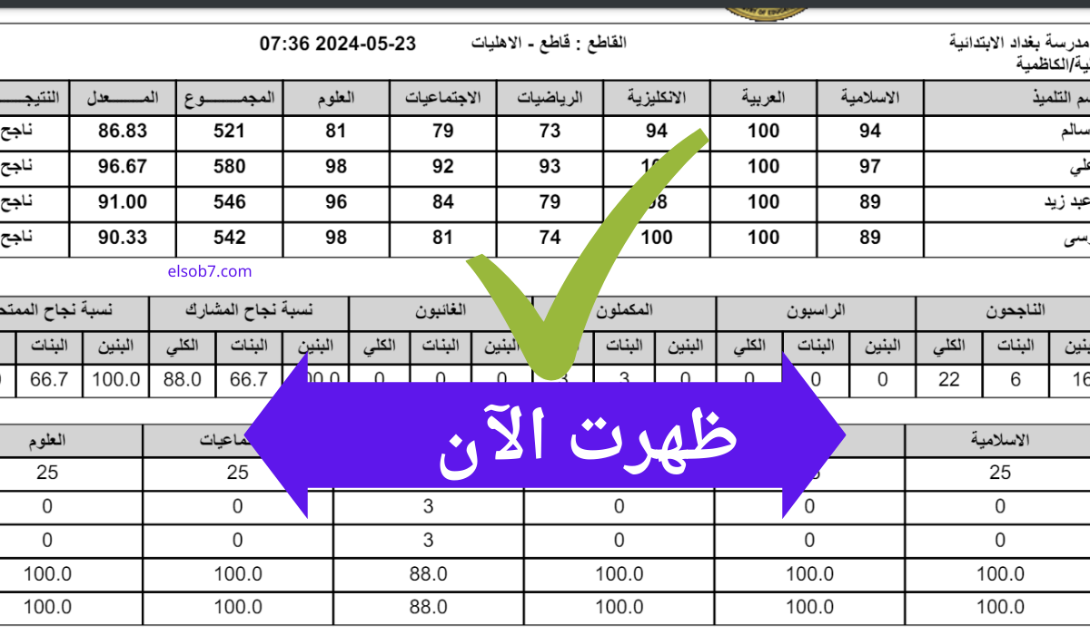 نتائج السادس الابتدائي 2024 كربلاء المقدسة